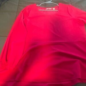 Isaac Mizrahi Live Bright Pink Peplum Top